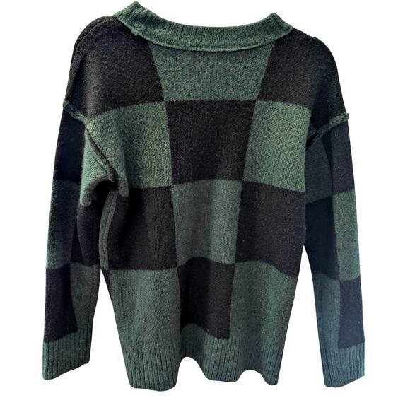 Arizona Jean Co Green Black Buffalo Check Sweater Pullover Size XS‎ Cozy Soft - Picture 2 of 6